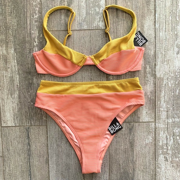🔥🔥BILLABONG - HI LIFE PANELED BRA UNDERWIRE MAUI BIKINI SET🔥🔥 - Picture 3 of 7